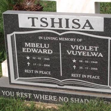 TSHISA Mbelu Edward 1945-2006 &amp; Violet Vuyelwa 1948-2006