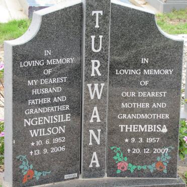TURWANA Ngenisile Wilson 1952-2006 &amp; Thembisa MAKENI 1957-2007
