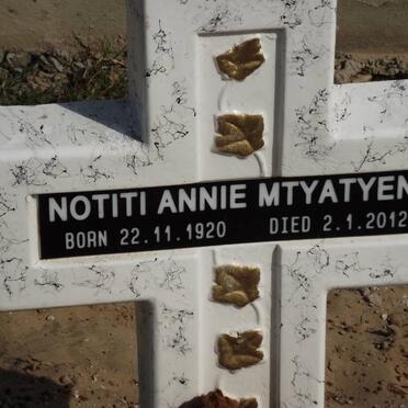 TYATYENI Notiti Annie 1920-2012