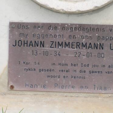 UYS Johann Zimmermann 1934-2000
