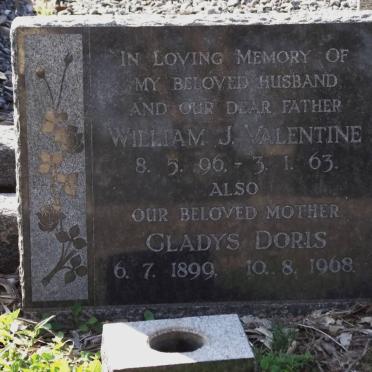 VALENTINE William J. 1896-1963 &amp; Gladys Doris 1899-1968