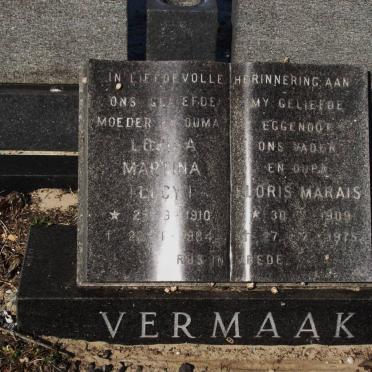 VERMAAK Floris Marais 1909-1975 &amp; Louisa Martina 1910-1984