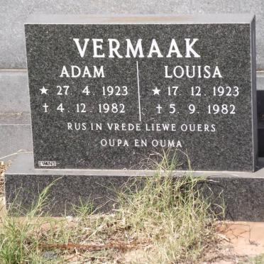 VERMAAK Adam 1923-1982 &amp; Louisa 1923-1982