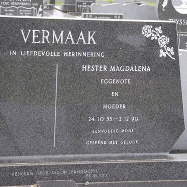 VERMAAK Hester Magdalena 1955-1990