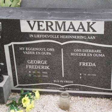 VERMAAK George Frederik 1933-2002 &amp; Freda 1936-