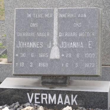 VERMAAK Johannes J. 1885-1969 &amp; Johanna E. 1900-1979