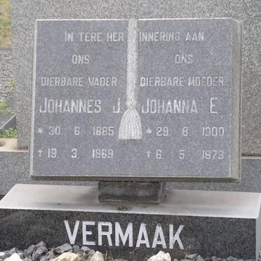 VERMAAK Johannes J. 1885-1969 &amp; Johanna E. 1900-1979