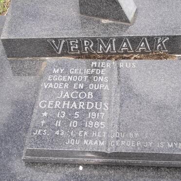 VERMAAK Jacob Gerhardus 1917-1985