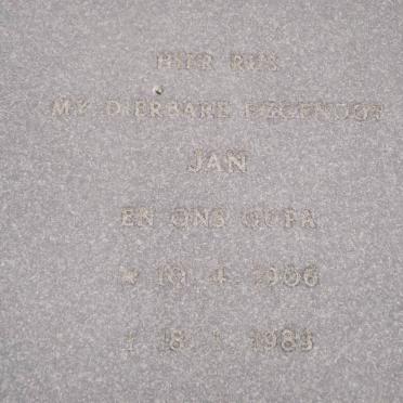 VERMEULEN Jan 1906-1983 &amp; Susanna C.E.S. DE WET 1905-1990