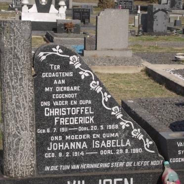 VILJOEN Christoffel Frederick 1911-1968 &amp; Johanna Isabella 1914-1990