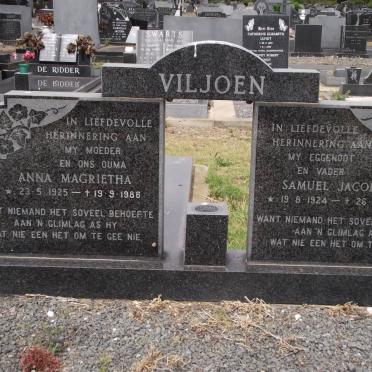 VILJOEN Samuel Jacobus 1924-1986 &amp; Anna Magrietha 1925-186