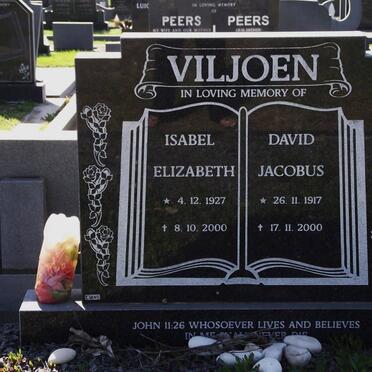 VILJOEN David Jacobus 1917-2000 &amp; Isabel Elizabeth 1927-2000