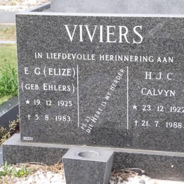 VIVIERS H.J.C. 1922-1988 &amp; E.G. EHLERS 1925-1983