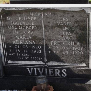 VIVIERS Isaac Frederick 1907-1990 &amp; Maria Adriana 1920-1983