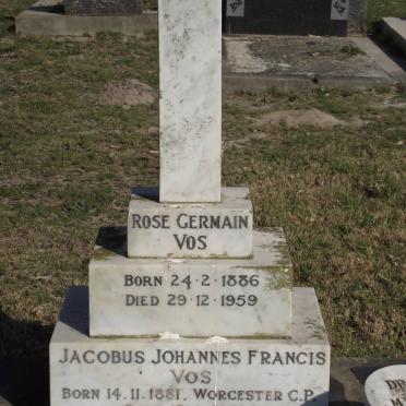 VOS Jacobus Johannes Francis 1881-1974 &amp; Rose Germain 1886-1959