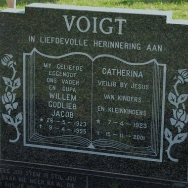 VOIGT Willem Godlieb Jacob 1923-1995 &amp; Catherina 1923-2001