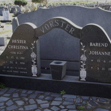VORSTER Barend Johannes 1910-1988 &amp; Hester Christina ELS 1911-1981