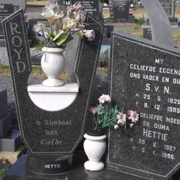 VORSTER S.V.N. 1920-1985 &amp; Hettie 1927-1996