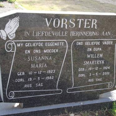 VORSTER Susanna Maria 1923-1982 &amp; Willem Smartryk 1924-2000