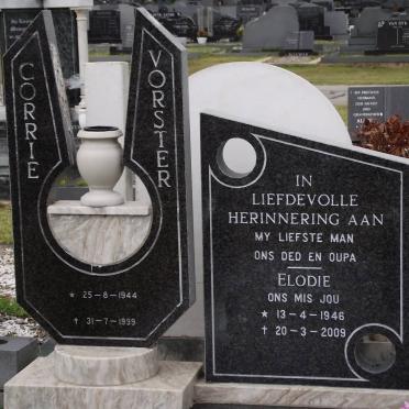 VORSTER Corrie 1944-1999 &amp; Elodie 1946-2009