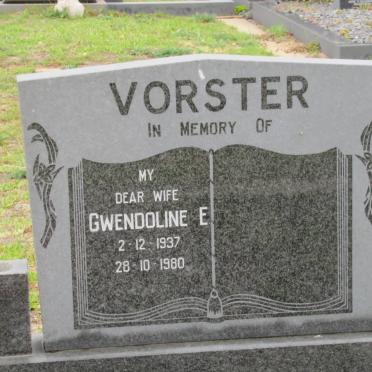 VORSTER Gwendoline E. 1937-1980