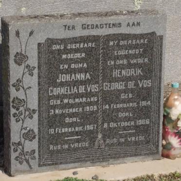 VOS Johanna Cornelia, de WOLMARANS 1909-1967 &amp; Hendrik George 1914-1966