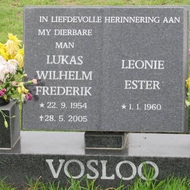 VOSLOO Lukas Wilhelm Frederik 1954-2005 &amp; Leonie Ester 1960-