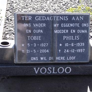 VOSLOO Pieter Hercules Tobias 1927-2004 &amp; Philis Lydia 1939-1997