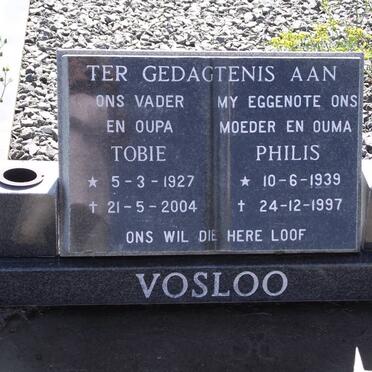 VOSLOO Pieter Hercules Tobias 1927-2004 &amp; Philis Lydia 1939-1997