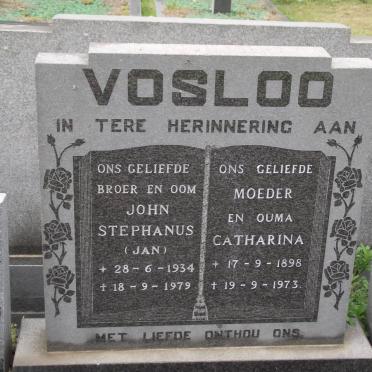 VOSLOO John Stephanus 1934-1979 :: VOSLOO Catharina 1898-1973