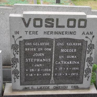 VOSLOO John Stephanus 1934-1979 :: VOSLOO Catharina 1898-1973