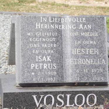 VOSLOO Isak Petrus 1908-1983 &amp; Hester Petronella 1925-1984