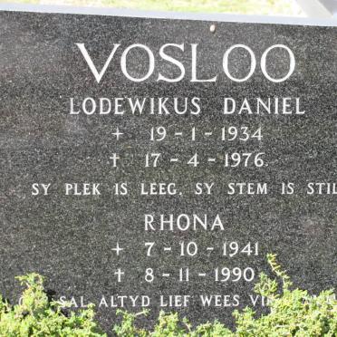 VOSLOO Lodewikus Daniel 1934-1976 &amp; Rhona 1941-1990