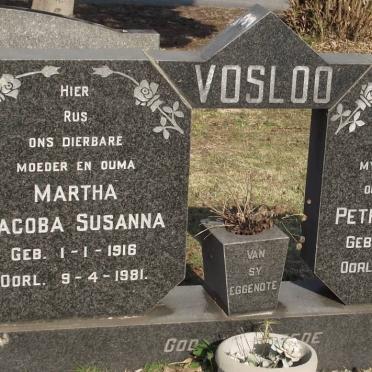 VOSLOO Petrus Theodorus 1904-1968 &amp; Martha Jacoba Susanna 1916-1981
