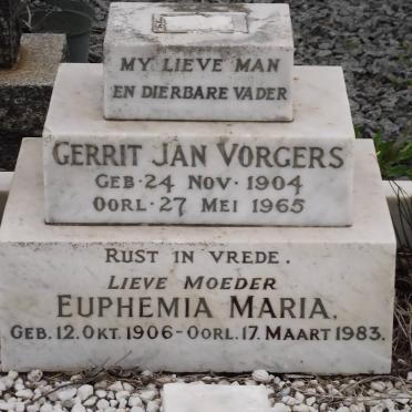 VORGERS Gerrit Jan 1904-1965 &amp; Euphemia Maria 1906-1983
