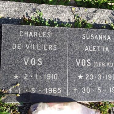 VOS Charles De Villiers 1910-1965 &amp; Susanna Aletta KUHN 1916-1978