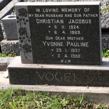 VOGEL Christian Jacobus 1924-1969 &amp; Yvonne Pauline 1937-1988