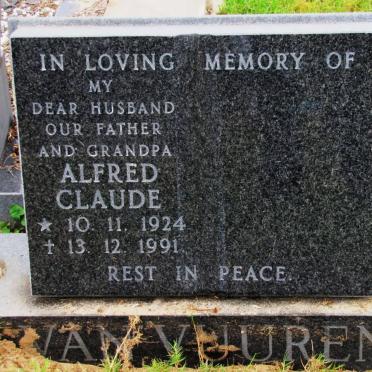 VUUREN Alfred Claude, van 1924-1991