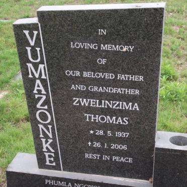 VUMAZONKE Zwelinzima Thomas 1937-2006