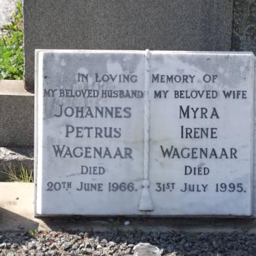 WAGENAAR Johannes Petrus -1966 &amp; Myra Irene 1904-1995