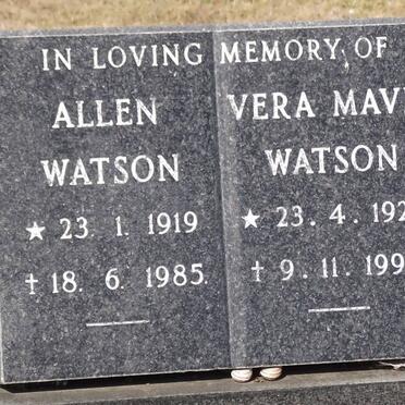 WATSON Allen 1919-1985 &amp; Vera Mavis 1920-1994