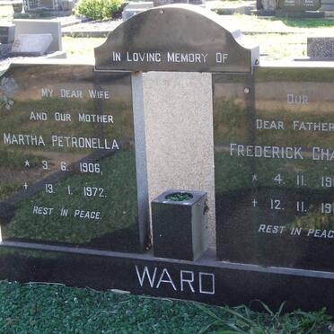 WARD Martha Petronella 1906-1972 &amp; Frederick Charles 1907-1982