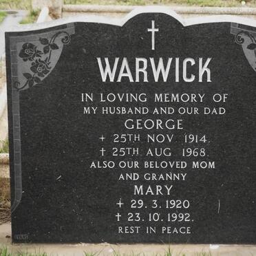 WARWICK George 1914-1968 &amp; Mary 1920-1992