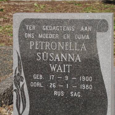 WAIT Petronella Susanna 1900-1980