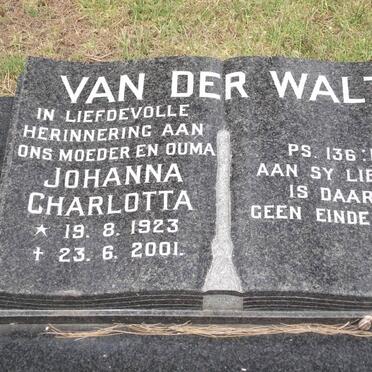 WALT Johanna Charlotta, van der 1923-2001