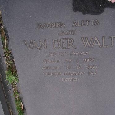 WALT Jacomina Aletta, van der 1904-1980