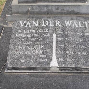 WALT Hendrik Kruger, van der 1919-1985