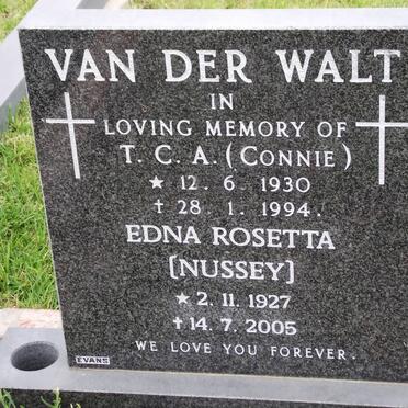 WALT T.C.A., van der 1930-1994 &amp; Edna Rosetta 1927-2005