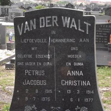 WALT Petrus Jacobus, van der 1915-1975 &amp; Anna Christina 1914-1977