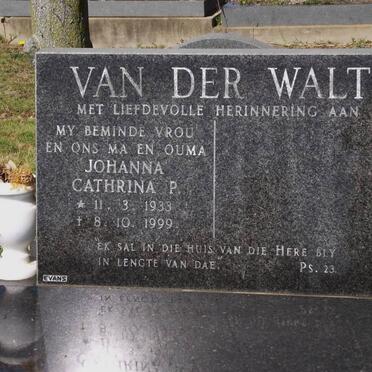 WALT Johanna Cathrina P., van der 1933-1999